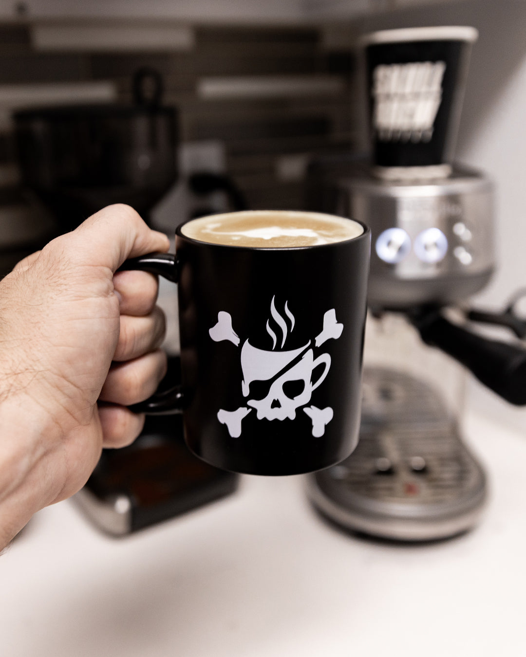 Image of Skull Brew Coffee Matte Black Mug (11oz)
